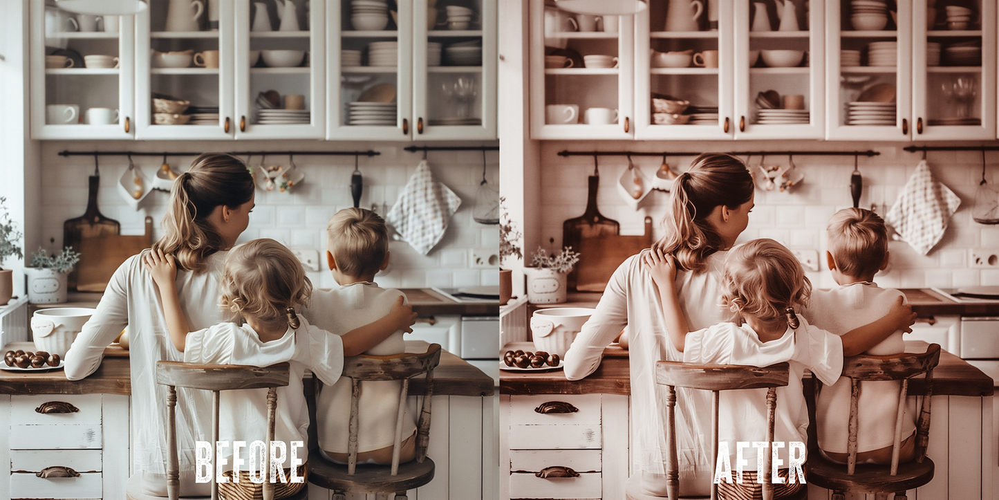 Before and after photo with Warm autumn Lightroom preset