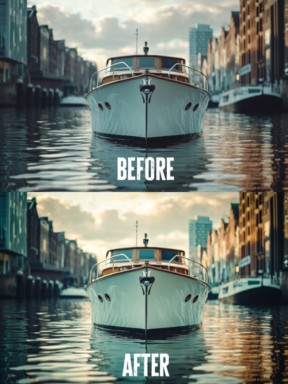 Before and after photo with Champagne Glow Lightroom preset