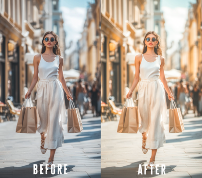 Before and after photo with Soft Glow Lightroom preset