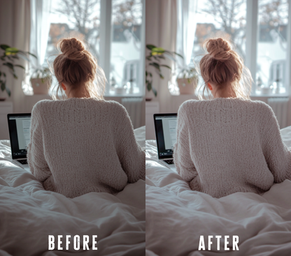 Before and after photo with Soft Glow Lightroom preset